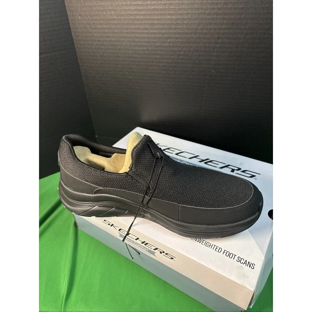 Skechers Mens Arch Comfort Flex Sneaker Black Slip On 9